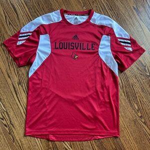 Adidas Red and White Louisville Men's Jersey